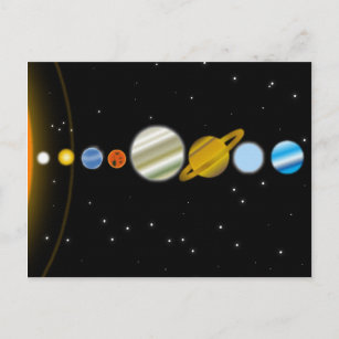 Dark Space with Colorful Planets Fantasy  Postcard