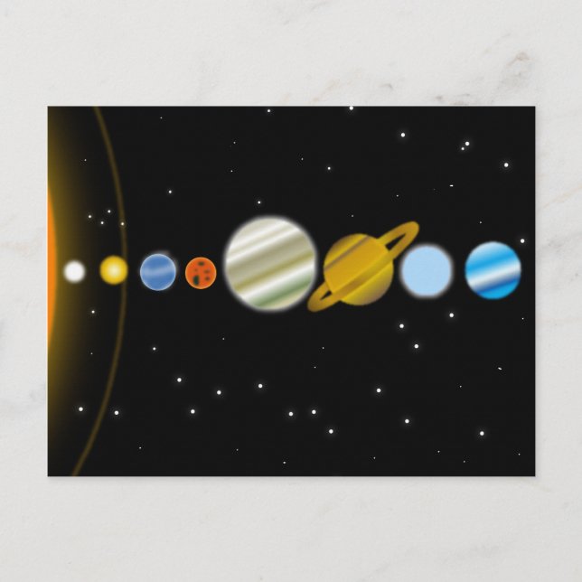 Dark Space with Colorful Planets Fantasy  Postcard (Front)