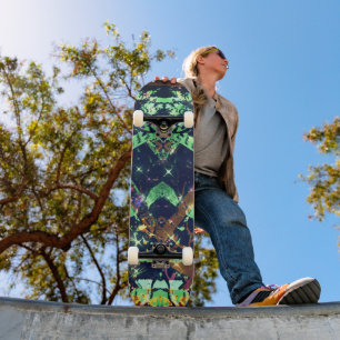 Dark Sparkling Graffiti Skateboard