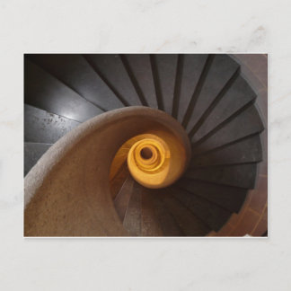 Dark Spiral Stairs Photo Postcard