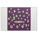 Dark spiritual purple with art pattern chunks mix fabric