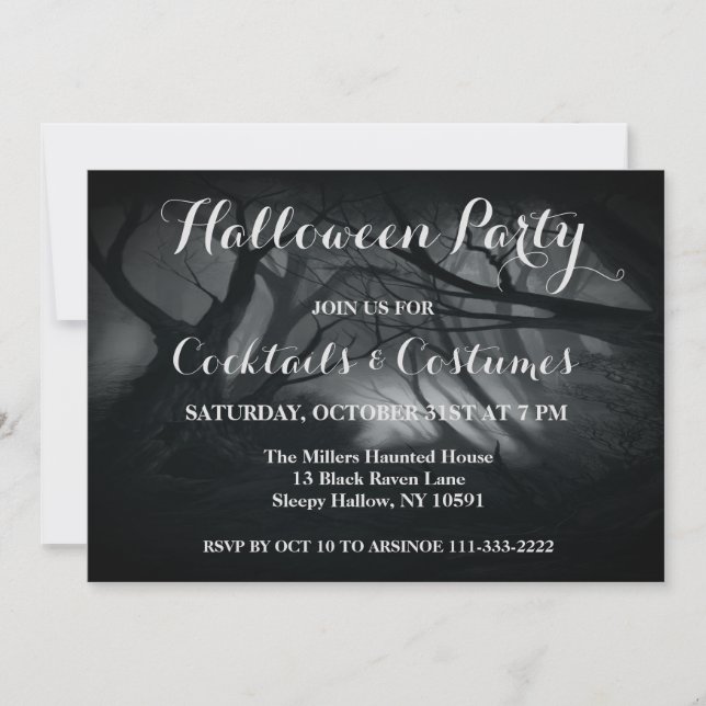 Dark Spooky Forest Invitation (Front)
