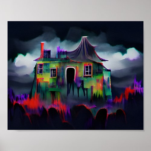 Dark Spooky Haunted House Poster