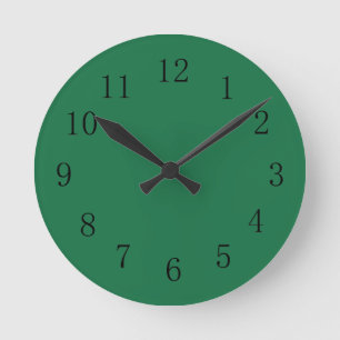 Dark Spring Green Color Wall Clock