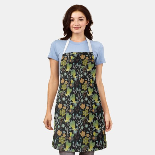 Dark Spring Pattern Apron