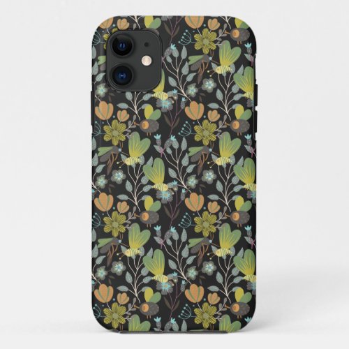 Dark Spring Pattern iPhone 11 Case