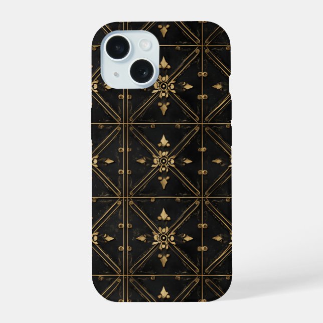 Dark Square Pattern Iphone Case (Back)