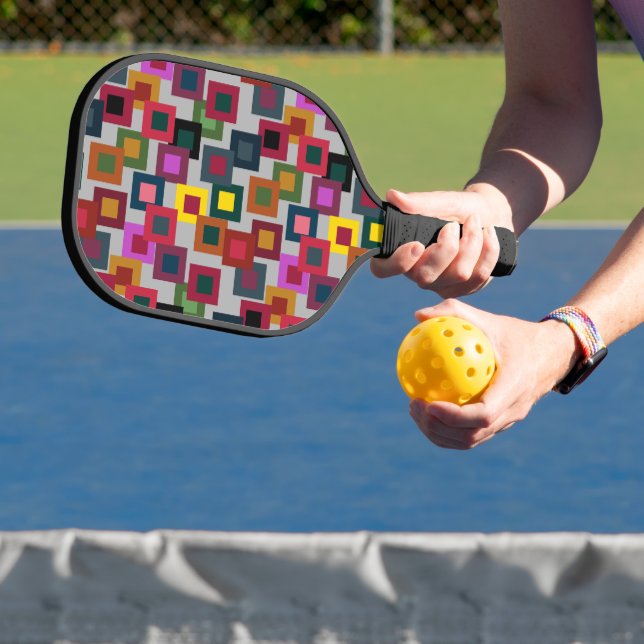 Dark Squares on Light  Pickleball Paddle (Insitu)