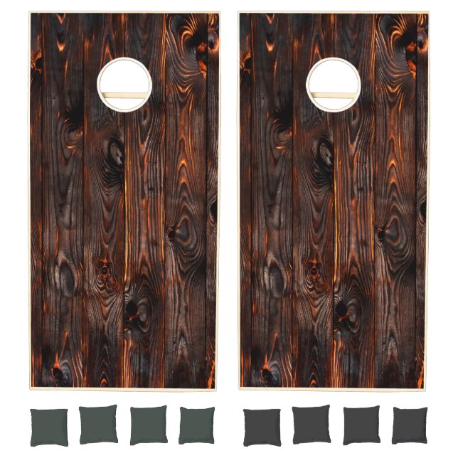 Dark Stained Wood Cornhole Set (Set)
