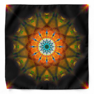 Dark Star-shaped Mandala Art Bandana