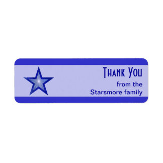 Dark Star stripe Thank You text small pale Label