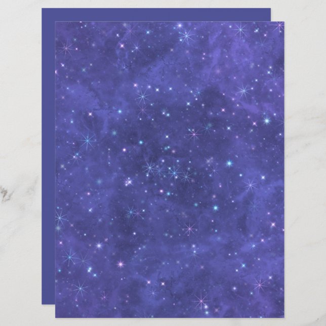 Dark Starry Night Craft/Scrapbooking Paper, Large (Front/Back)