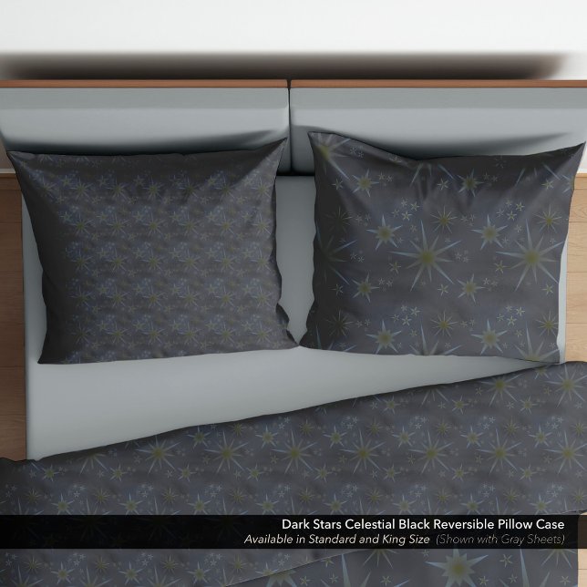 Dark Stars Celestial Black Reversible Pillow Case (Creator Uploaded)