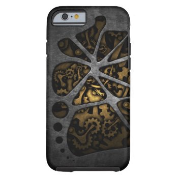 Dark Steampunk Cogwheel Gears Chassis Tough Iphone 6 Case by UDDesign at Zazzle