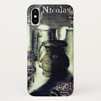Dark Steampunk Metal Mugs & Handwriting iPhone X Case