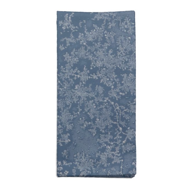 Dark Steel Blue Icy Crystals Napkin (Folded)