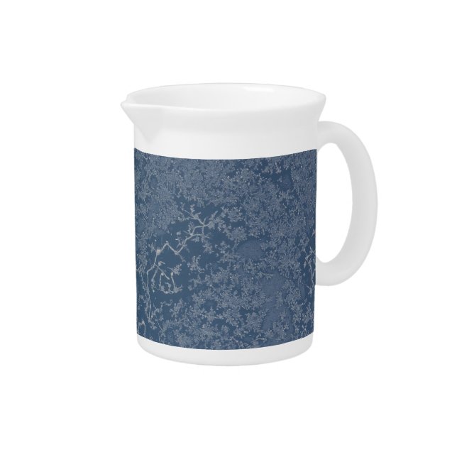 Dark Steel Blue Icy Crystals Pitcher (Right)