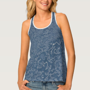 Dark Steel Blue Icy Crystals Tank Top