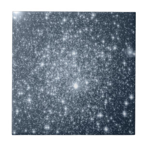 Dark Steel Blue Stars Tile