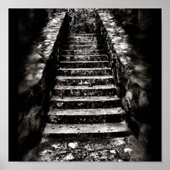 dark stone stairs poster (Front)