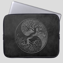Dark Stone Yin Yang Trees Laptop Sleeve