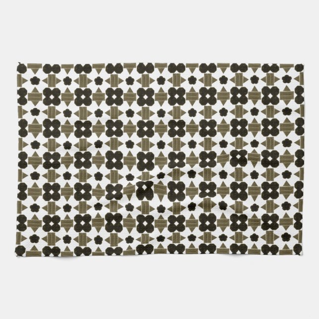 Dark stones Fancy shapes Kitchen Towel (Horizontal)