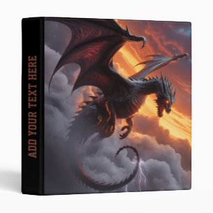 Dark Storm Dragon of the Burning Sky Personalized  3 Ring Binder