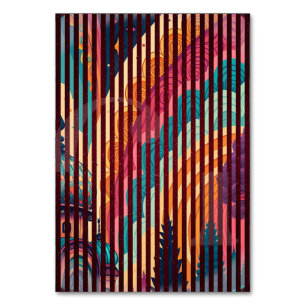 Dark Striped Fantasy Table Card – Customizable