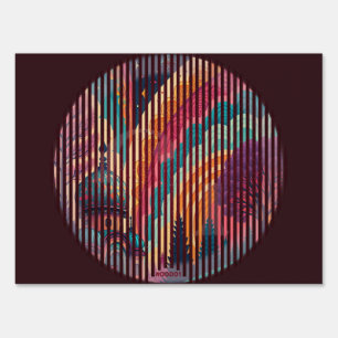 Dark Striped Rainbow Dome Yard Sign – Customizable