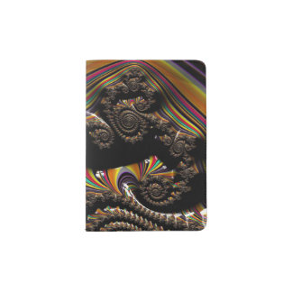 Dark Striped Spiral 3D Fractal Art Unisex Passport Holder
