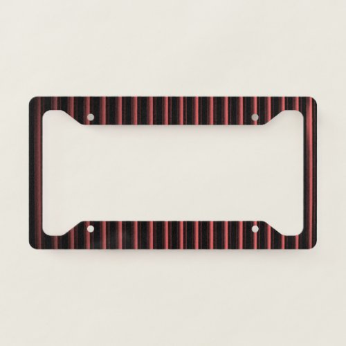 Dark Stripes Background _ Black  Red License Plate Frame