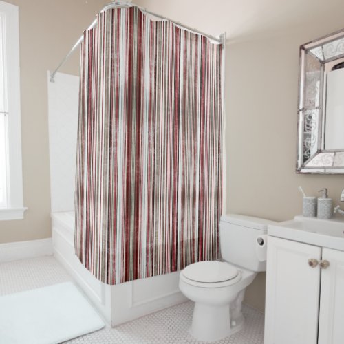 Dark stripes papers design  shower curtain