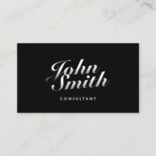 Dark Stylish Calligraphic Consultant Business Card