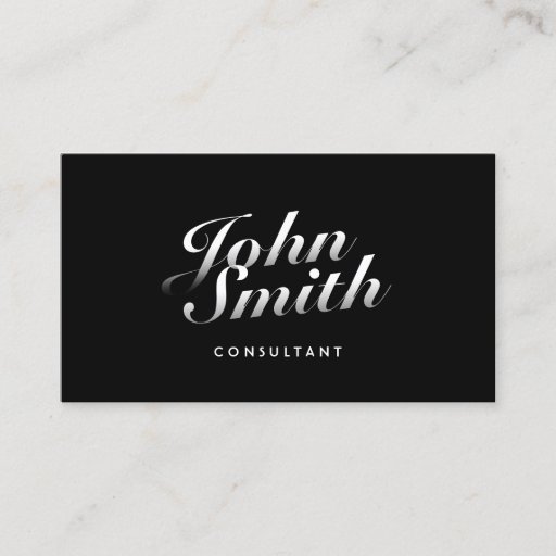 Customizable Dark Stylish Calligraphic Consultant Business Card