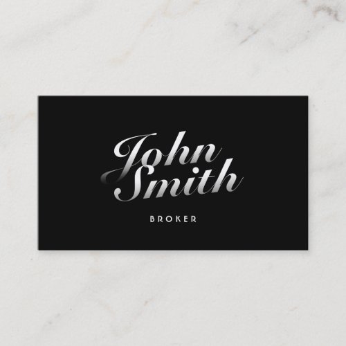 Dark Stylish Real Estate Broker Business Card