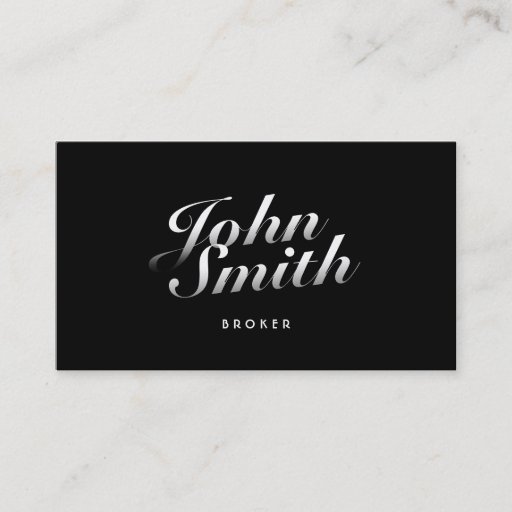 Customizable Dark Stylish Real Estate Broker Business Card