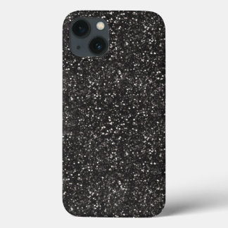 Dark Stylish Silver Grey Black Glitter iPhone 13 Case