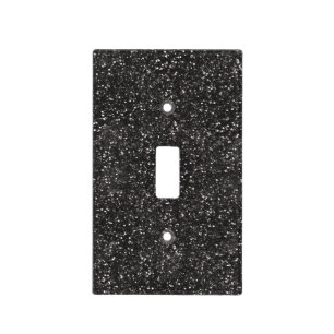 Dark Stylish Silver Grey Black Glitter Light Switch Cover