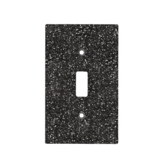 Dark Stylish Silver Grey Black Glitter Light Switch Cover