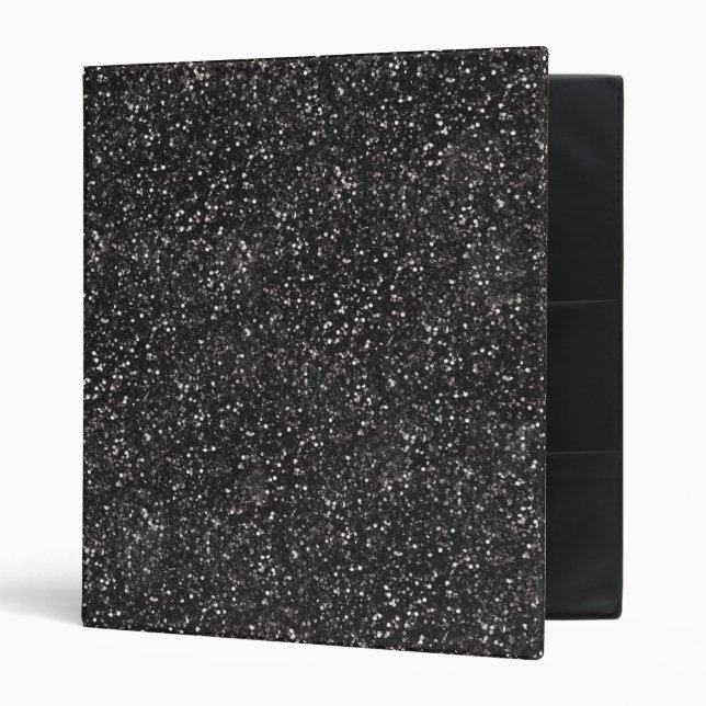 Dark Stylish Silver Grey Glitter Binder (Front/Inside)