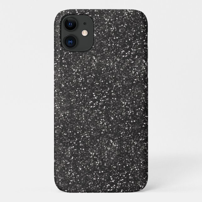 Dark Stylish Silver Grey Glitter Case-Mate iPhone Case (Back)