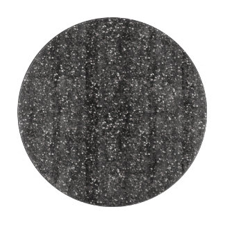 Dark Stylish Silver Grey Glitter Cutting Board