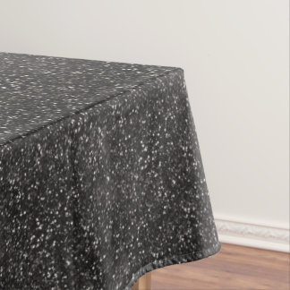 Dark Stylish Silver Grey Glitter Tablecloth