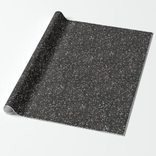 Dark Stylish Silver Grey Glitter Wrapping Paper