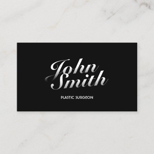 Customizable Dark Stylish Plastic Surgeon Business Card
