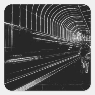 Dark Subway Square Sticker