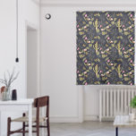 Dark Summer Night Cactus Pattern Sheer Curtains