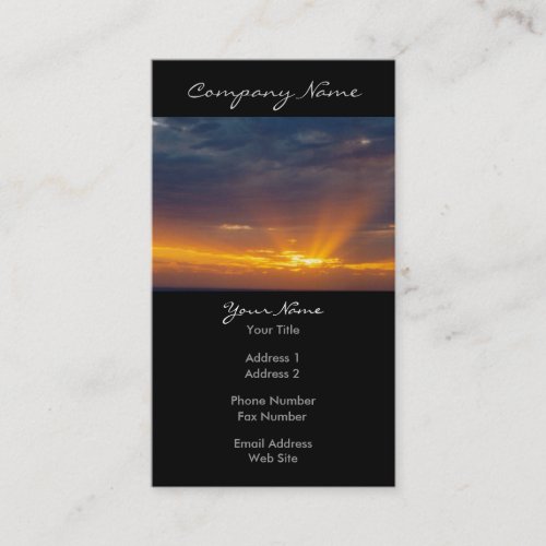 Dark Sunset Photo Business Cards
