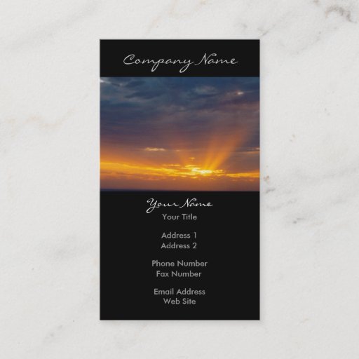 Customizable Dark Sunset Photo Business Cards