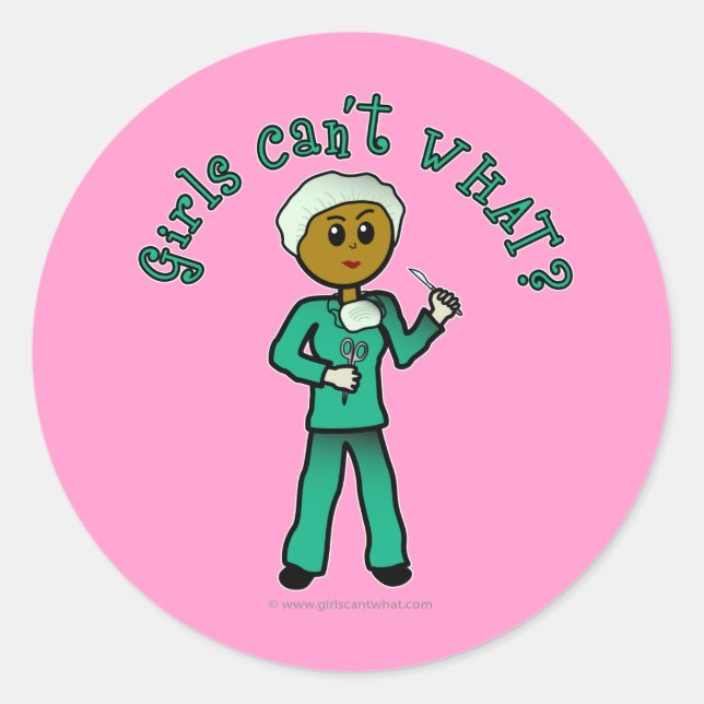 Dark Surgeon Girl Classic Round Sticker (Front)